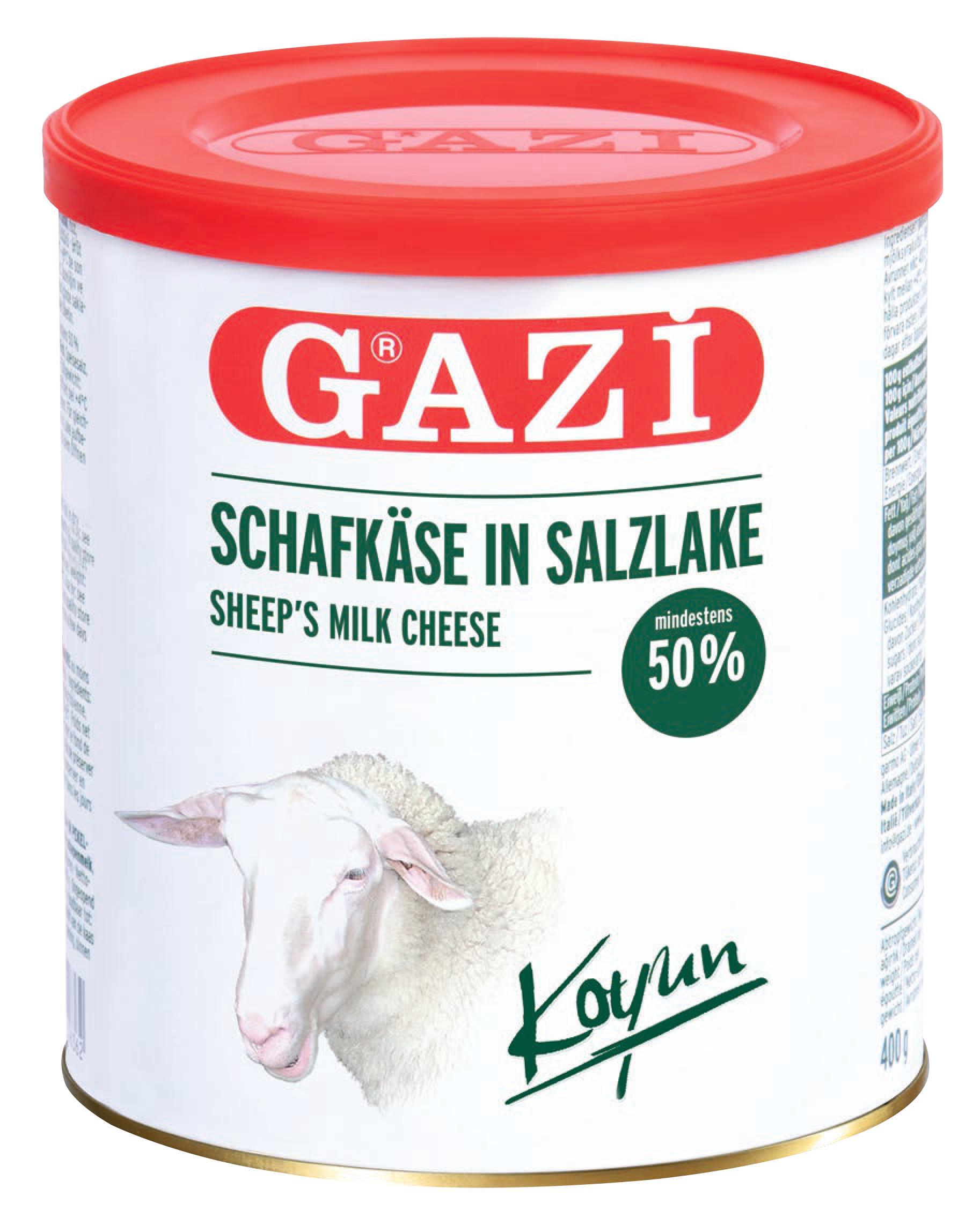 Gazi Schafskäse in Salzlake 1x 400g Dose 50% Fett i.Tr Koyun peyniri
