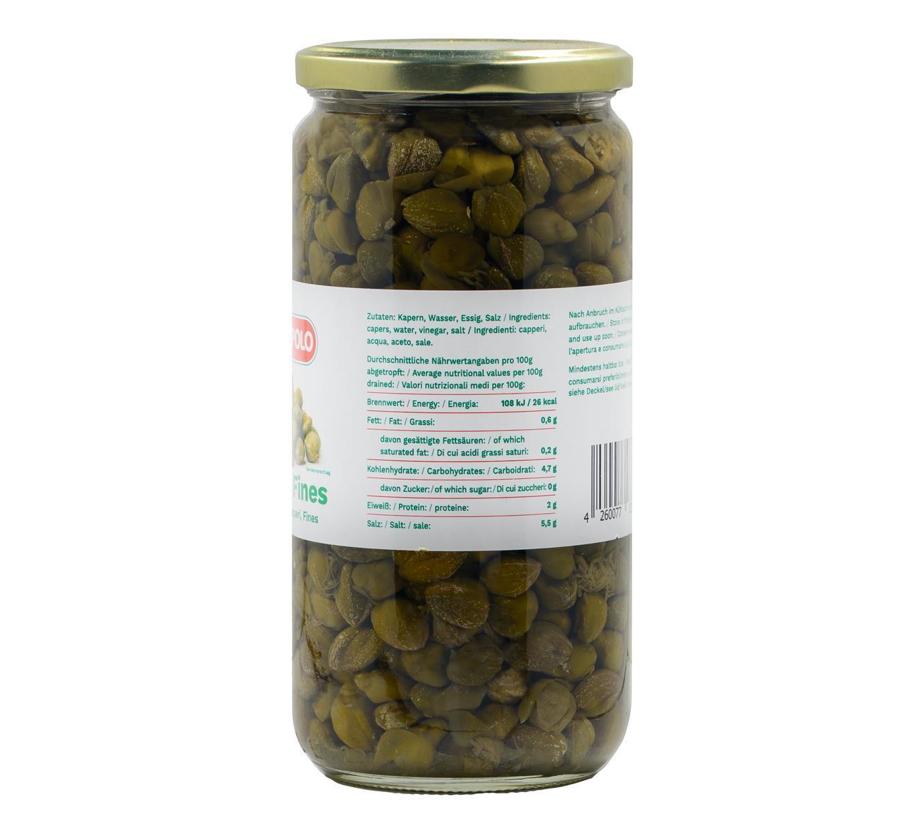 Marco Polo Kapern Fines 1x 450g eingelegte Kapern in Salz & Essig