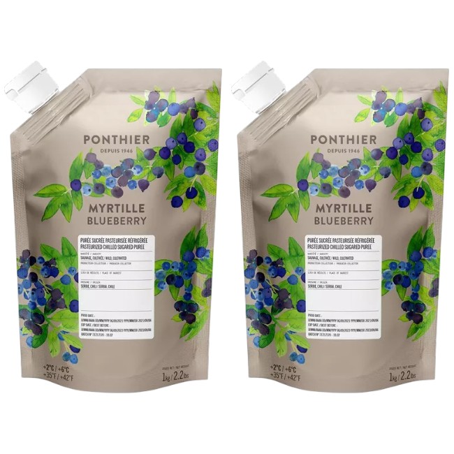 Ponthier HEIDELBEEREN PÜREE Frucht-Püree Heidelbeerenmark 2x 1KG
