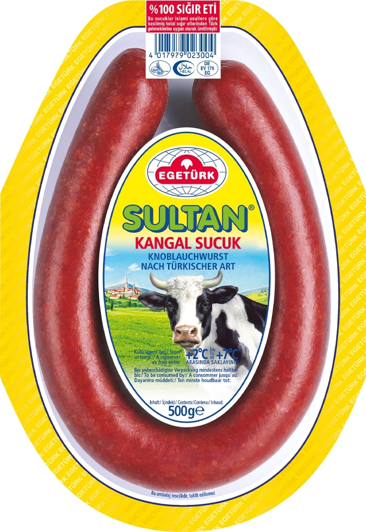 Egetürk Sultan Kangal Sucuk 6x 500g türkische Knoblauch-Wurst Rindfleisch