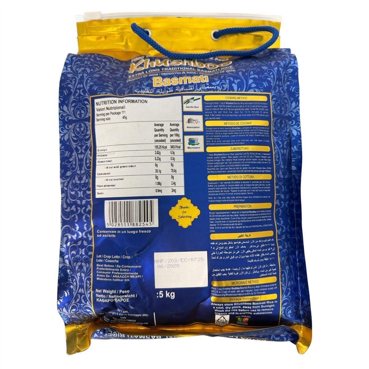 Khushboo extra langer traditioneller Basmati Reis 4x 5kg aus Indien