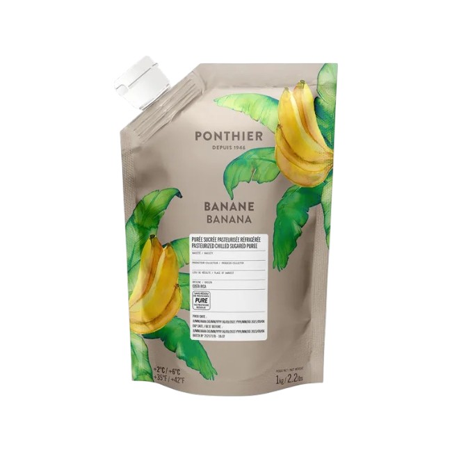 Ponthier Banane Fruchtpüree 6x 1kg Premium Banane Costa Rica