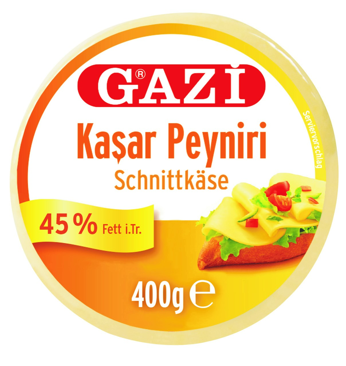 Gazi Kashkaval 6x 400g 45% Fett i.Tr. Schnittkäse Kasar Peyniri