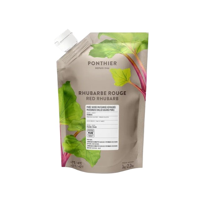 Ponthier Rhabarberpüree Rot 6x 1kg Premium Frambosa Rhabarber aus Polen