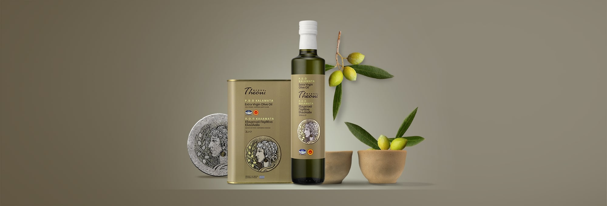 Theoni Kalamata P.D.O. Natives Olivenöl extra 4x 3l Kanister