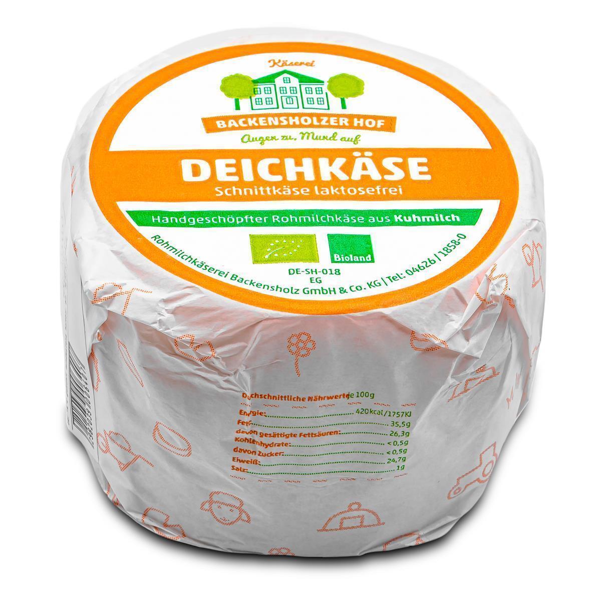 Backensholzer Hof BIO Deichkäse 1x ca. 700g Rohmilch-Schnitt-Käse laktosefrei