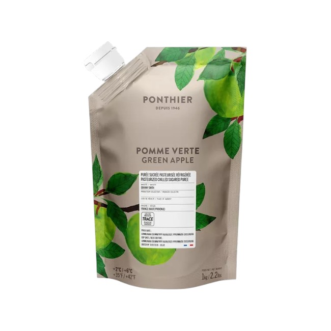 Ponthier APFEL PÜREE Grün Frucht-Mark-Püree Apfelmar Granny Smith 1KG 1er