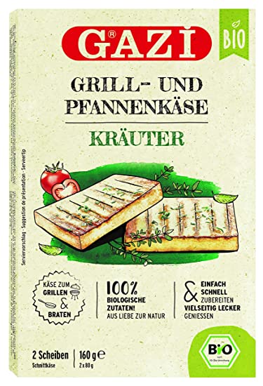 Gazi BIO Grill- und Pfannenkäse Kräuter 160g 43% Fett i.Tr.