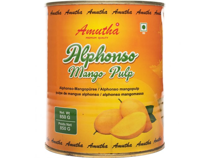Amutha Alphonso Mangopüree 6x 850g Fruchtpüree aus 100% echten indischen Mangos