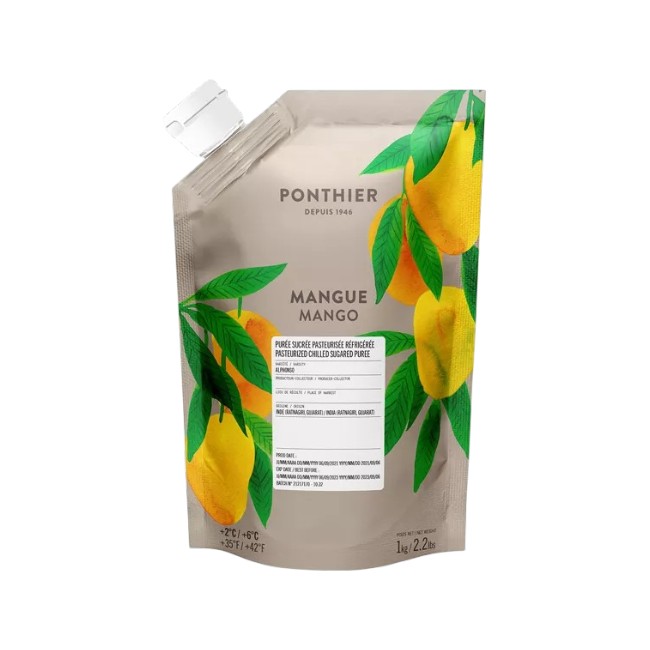 Ponthier Mango Alphonso Fruchtpüree 6x 1kg Premium Mango-Püree Indien